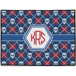 Knitted Argyle & Skulls Door Mat (Personalized)