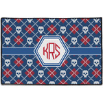 Knitted Argyle & Skulls Door Mat - 36"x24" (Personalized)
