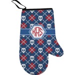 Knitted Argyle & Skulls Right Oven Mitt (Personalized)