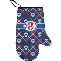 Knitted Argyle & Skulls Oven Mitt (Personalized)