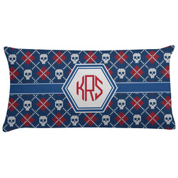 Knitted Argyle & Skulls Pillow Case - King (Personalized)