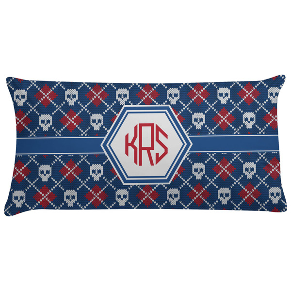 Custom Knitted Argyle & Skulls Pillow Case - King (Personalized)