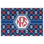 Knitted Argyle & Skulls Laminated Placemat w/ Monogram