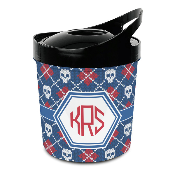 Custom Knitted Argyle & Skulls Plastic Ice Bucket (Personalized)