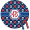 Knitted Argyle & Skulls Round Fridge Magnet (Personalized)