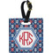 Knitted Argyle & Skulls Personalized Square Luggage Tag