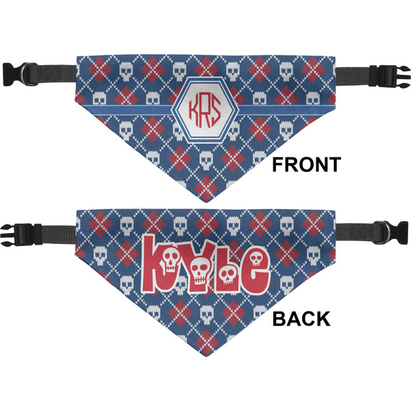 Knitted Argyle & Skulls Pet Bandana Approval