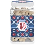 Knitted Argyle & Skulls Dog Treat Jar (Personalized)