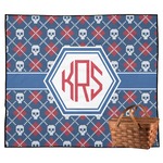 Knitted Argyle & Skulls Outdoor Picnic Blanket (Personalized)