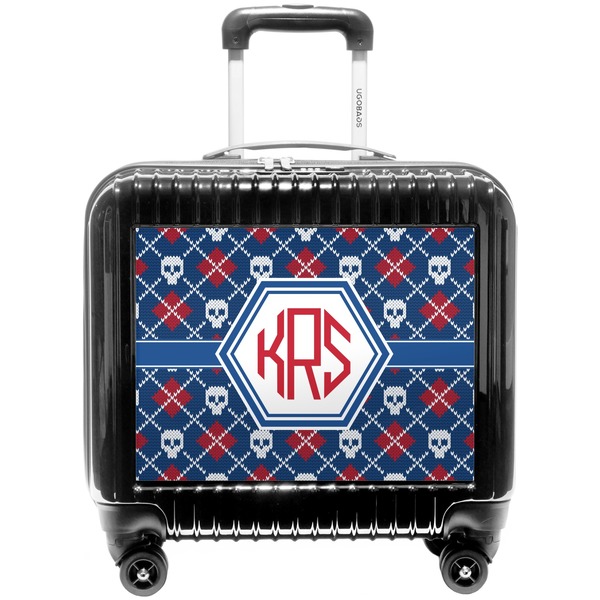 Custom Knitted Argyle & Skulls Pilot / Flight Suitcase (Personalized)