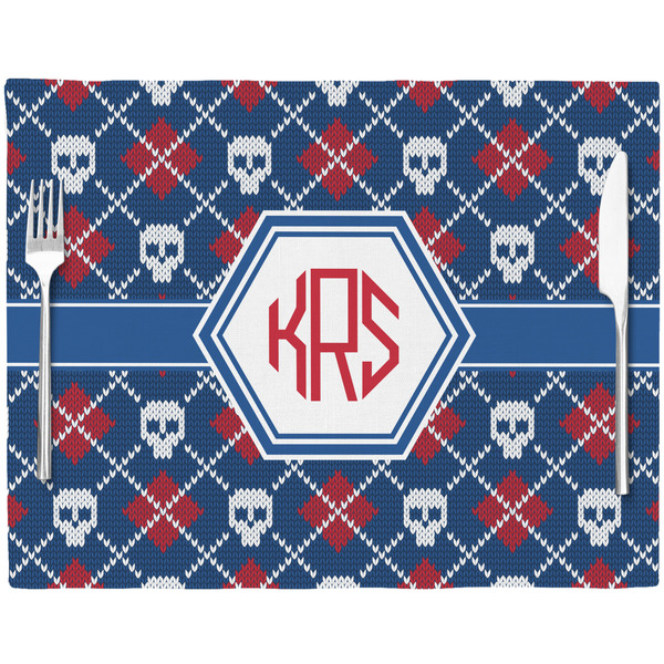 Knitted Argyle & Skulls Placemat with Props