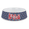 Knitted Argyle & Skulls Plastic Dog Bowl - Large (Personalized)