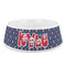 Knitted Argyle & Skulls Plastic Dog Bowl - Medium (Personalized)