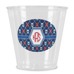 Knitted Argyle & Skulls Plastic Shot Glass (Personalized)