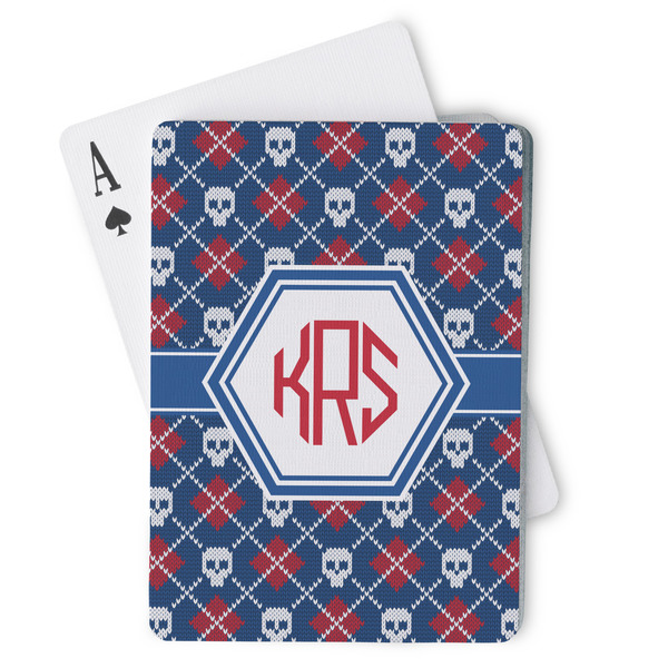 Custom Knitted Argyle & Skulls Playing Cards (Personalized)