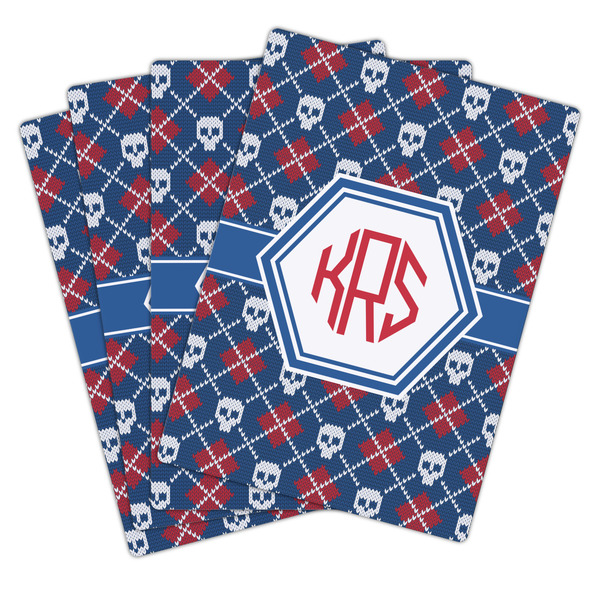 Knitted Argyle & Skulls Playing Cards - Hand Back View