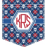 Knitted Argyle & Skulls Iron On Faux Pocket (Personalized)