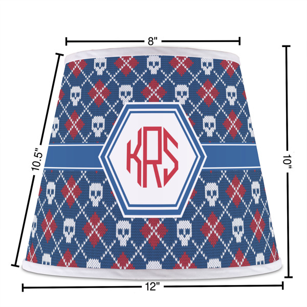Knitted Argyle & Skulls Poly Film Empire Lampshade - Dimensions