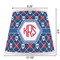 Knitted Argyle & Skulls Poly Film Empire Lampshade - Dimensions