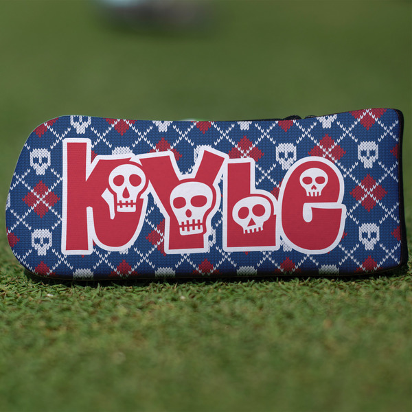 Custom Knitted Argyle & Skulls Blade Putter Cover (Personalized)