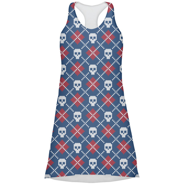 Custom Knitted Argyle & Skulls Racerback Dress - X Small