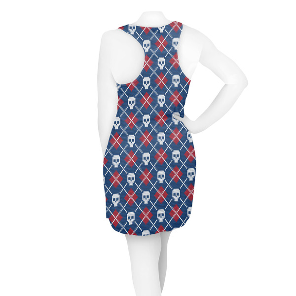 Knitted Argyle & Skulls Racerback Dress - On Model - Back