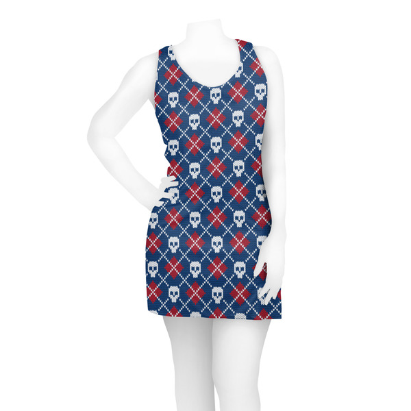 Knitted Argyle & Skulls Racerback Dress - On Model - Front
