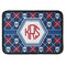 Knitted Argyle & Skulls Iron On Rectangle Patch w/ Monogram