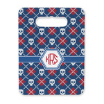 Knitted Argyle & Skulls Rectangular Trivet with Handle (Personalized)