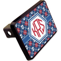 Knitted Argyle & Skulls Rectangular Trailer Hitch Cover - 2" (Personalized)