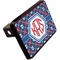Knitted Argyle & Skulls Rectangular Car Hitch Cover w/ FRP Insert (Angle View)