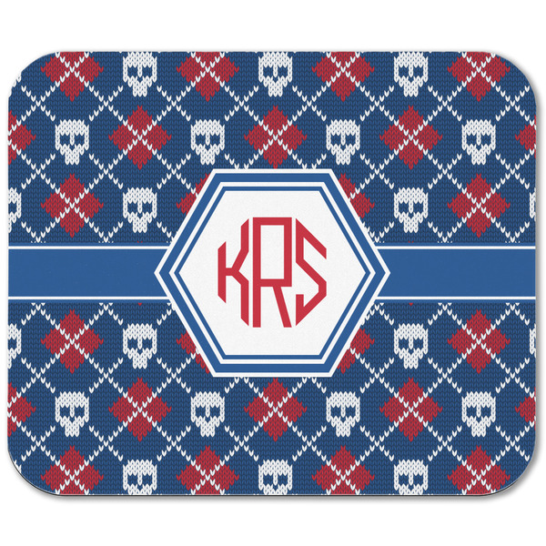 Knitted Argyle & Skulls Rectangular Mouse Pad - APPROVAL