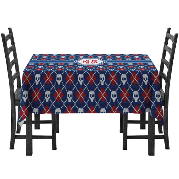 Custom Knitted Argyle & Skulls Tablecloth (Personalized)