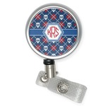 Knitted Argyle & Skulls Retractable Badge Reel (Personalized)
