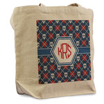 Knitted Argyle & Skulls Reusable Cotton Grocery Bag (Personalized)
