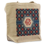 Knitted Argyle & Skulls Reusable Cotton Grocery Bag - Single (Personalized)