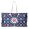 Knitted Argyle & Skulls Large Rope Tote Bag - Front View