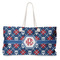 Knitted Argyle & Skulls Large Tote Bag with Rope Handles (Personalized)