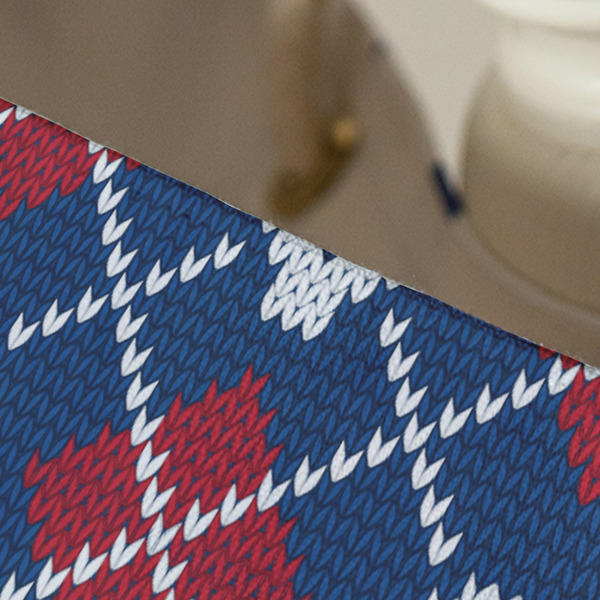 Knitted Argyle & Skulls Large Rope Tote - Close Up View