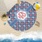 Knitted Argyle & Skulls Round Beach Towel Lifestyle