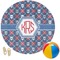 Knitted Argyle & Skulls Round Beach Towel (Personalized)
