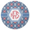Knitted Argyle & Skulls Round Rubber Backed Coaster (Personalized)