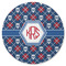 Knitted Argyle & Skulls Round Rubber Backed Coaster (Personalized)