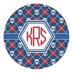 Knitted Argyle & Skulls Round Decal - Large (Personalized)