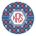 Knitted Argyle & Skulls Round Decal - Large (Personalized)