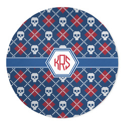 Knitted Argyle & Skulls 5' Round Indoor Area Rug (Personalized)