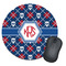 Knitted Argyle & Skulls Round Mouse Pad