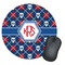 Knitted Argyle & Skulls Round Mouse Pad (Personalized)