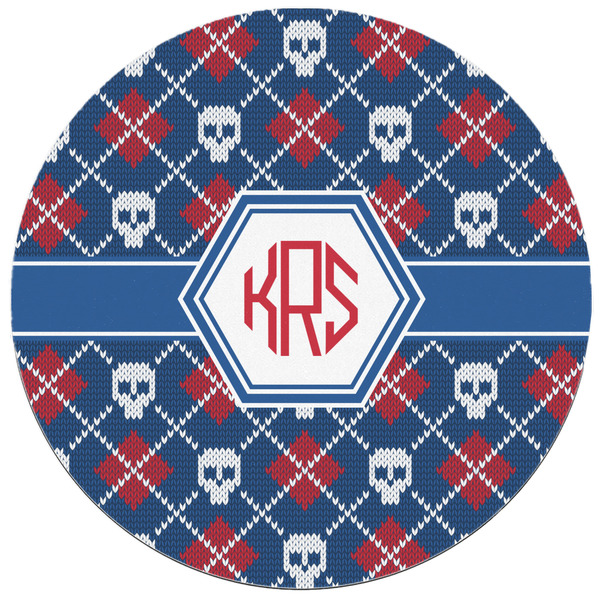 Knitted Argyle & Skulls Round Mousepad - APPROVAL