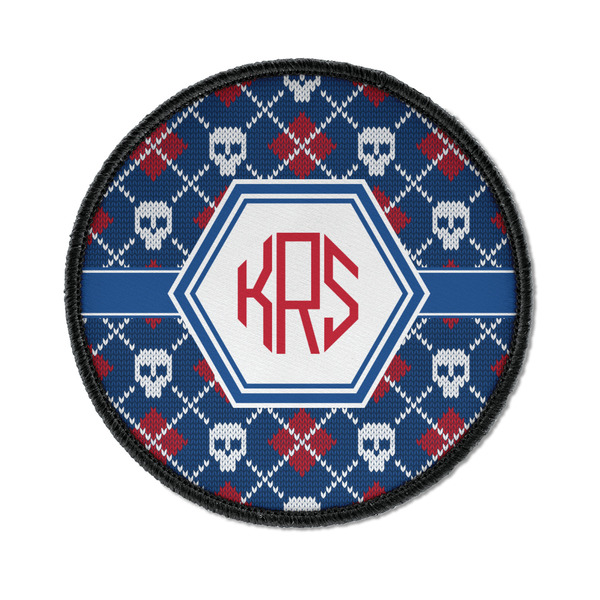Knitted Argyle & Skulls Round Patch